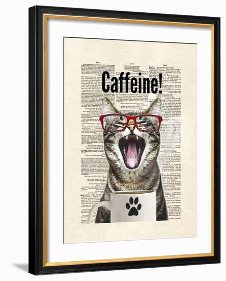 Cat Caffeine-Matt Dinniman-Framed Art Print