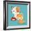 Cat Cartoon Pet Design-Diana Johanna Velasquez-Framed Art Print