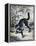 Cat Catching a Flog-Kyosai Kawanabe-Framed Premier Image Canvas