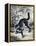 Cat Catching a Flog-Kyosai Kawanabe-Framed Premier Image Canvas