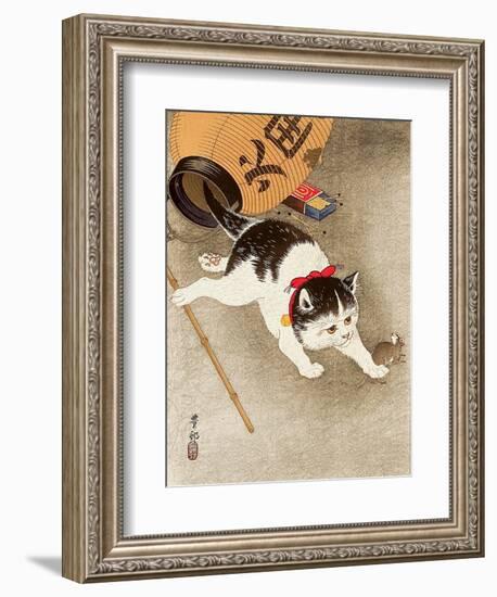 Cat Catching Mouse-Koson Ohara-Framed Giclee Print