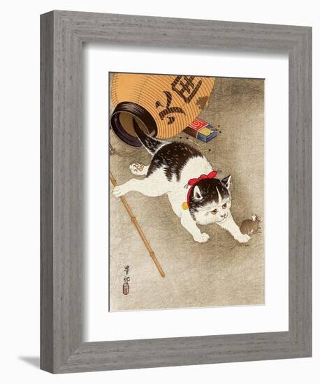 Cat Catching Mouse-Koson Ohara-Framed Giclee Print