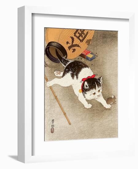 Cat Catching Mouse-Koson Ohara-Framed Giclee Print