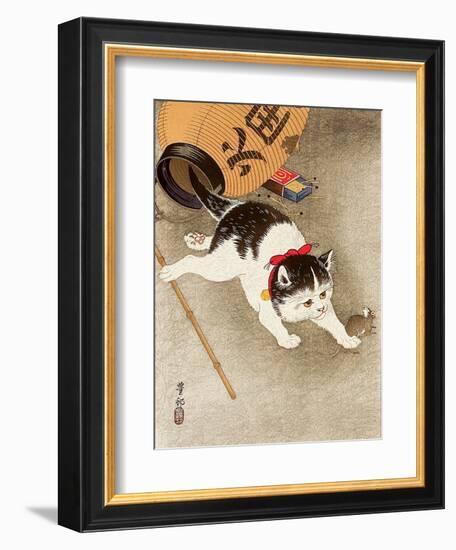 Cat Catching Mouse-Koson Ohara-Framed Giclee Print