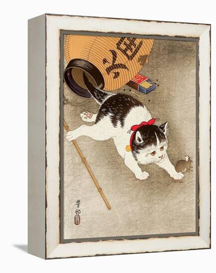 Cat Catching Mouse-Koson Ohara-Framed Premier Image Canvas