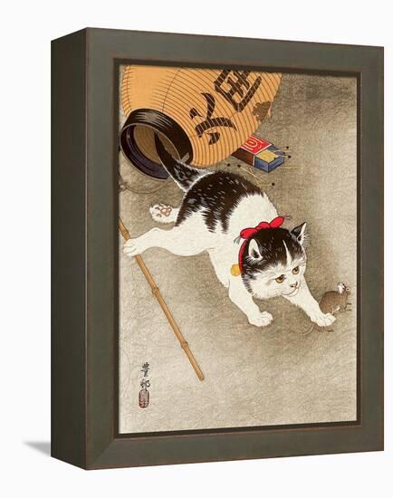 Cat Catching Mouse-Koson Ohara-Framed Premier Image Canvas