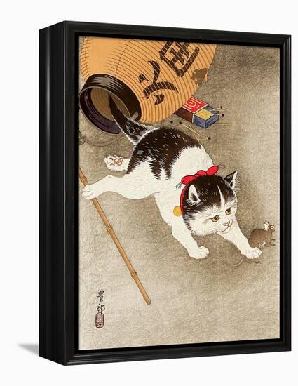 Cat Catching Mouse-Koson Ohara-Framed Premier Image Canvas