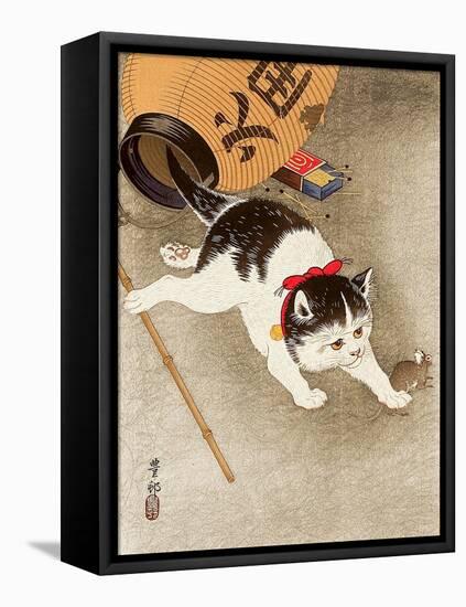 Cat Catching Mouse-Koson Ohara-Framed Premier Image Canvas