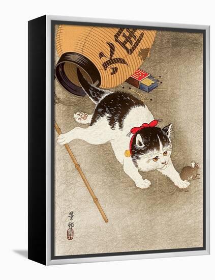 Cat Catching Mouse-Koson Ohara-Framed Premier Image Canvas