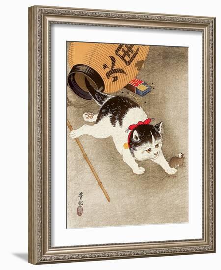 Cat Catching Mouse-Koson Ohara-Framed Giclee Print