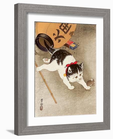 Cat Catching Mouse-Koson Ohara-Framed Giclee Print