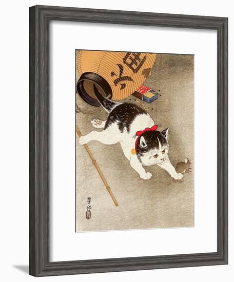 Cat Catching Mouse-Koson Ohara-Framed Giclee Print