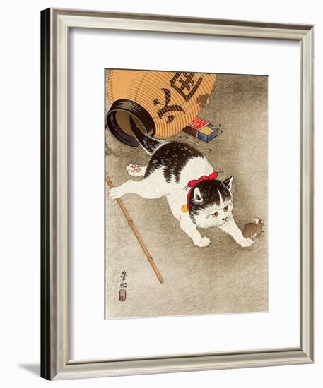 Cat Catching Mouse-Koson Ohara-Framed Giclee Print