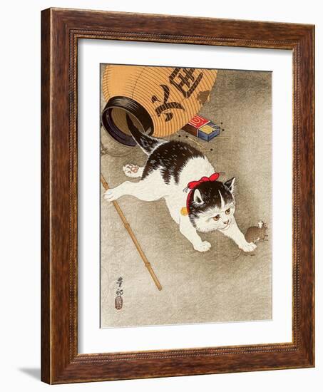 Cat Catching Mouse-Koson Ohara-Framed Giclee Print