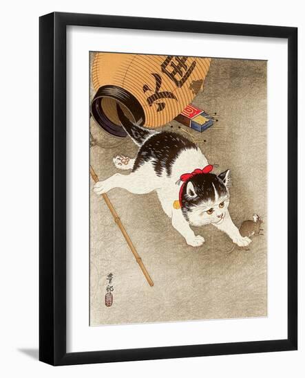 Cat Catching Mouse-Koson Ohara-Framed Giclee Print