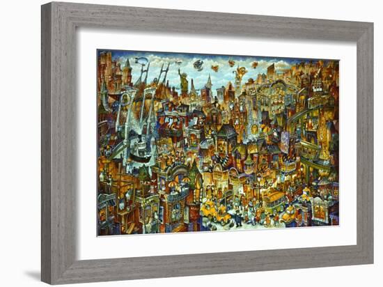 Cat City 2-Bill Bell-Framed Giclee Print