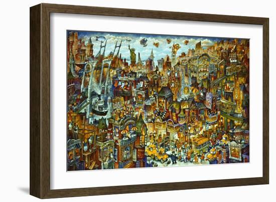 Cat City 2-Bill Bell-Framed Giclee Print