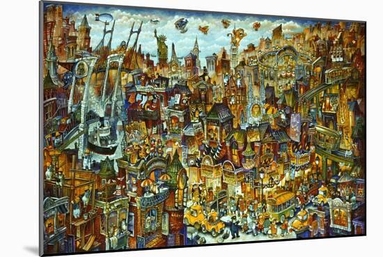 Cat City 2-Bill Bell-Mounted Giclee Print