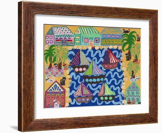 Cat Commune-Kerri Ambrosino-Framed Giclee Print