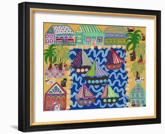 Cat Commune-Kerri Ambrosino-Framed Giclee Print