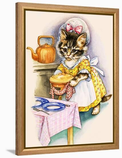 Cat Cooking a Pie-null-Framed Premier Image Canvas