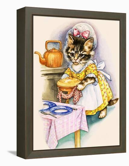 Cat Cooking a Pie-null-Framed Premier Image Canvas