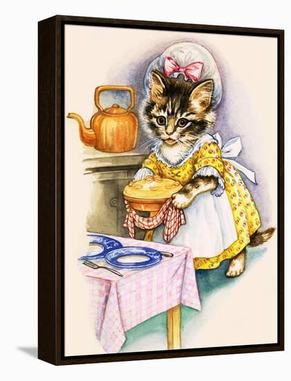 Cat Cooking a Pie-null-Framed Premier Image Canvas