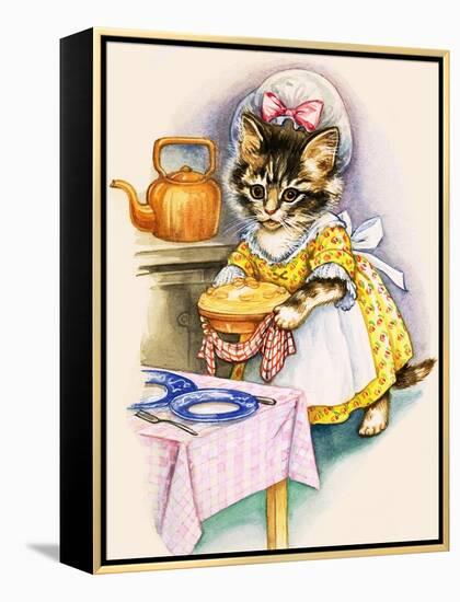 Cat Cooking a Pie-null-Framed Premier Image Canvas