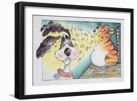 Cat, Dog and Mice, 1998-Maylee Christie-Framed Giclee Print