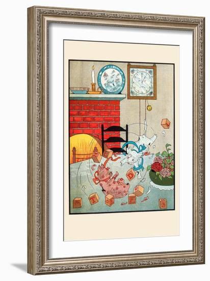 Cat-Dog Tussle-Eugene Field-Framed Art Print