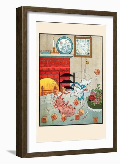 Cat-Dog Tussle-Eugene Field-Framed Art Print