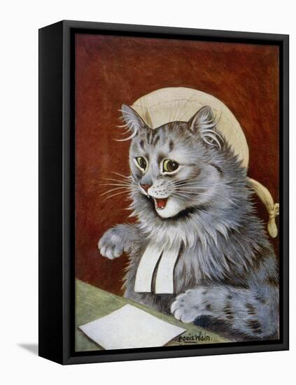 Cat Dressed as a Judge-Louis Wain-Framed Premier Image Canvas