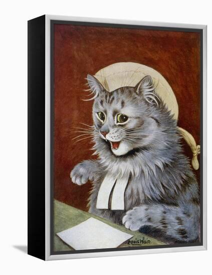 Cat Dressed as a Judge-Louis Wain-Framed Premier Image Canvas