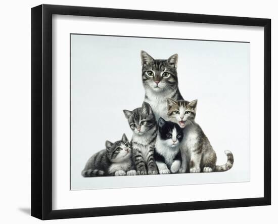 Cat Family-Harro Maass-Framed Giclee Print