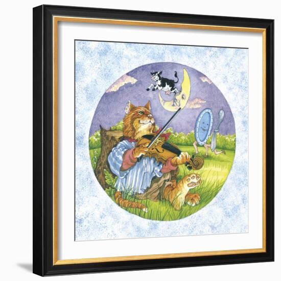 Cat Fiddle Cow Jumping over Moon Plate Running Away with a Spoon-Wendy Edelson-Framed Giclee Print