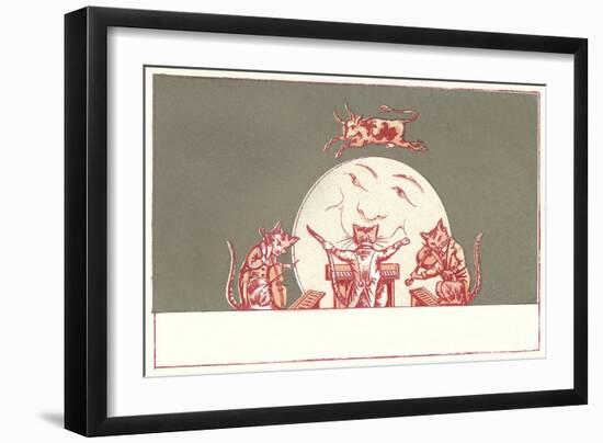 Cat Fiddlers, Cow over Moon-null-Framed Art Print