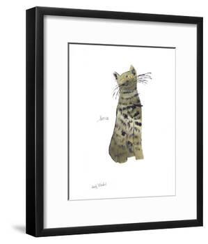 Cat From "25 Cats Named Sam and One Blue Pussy", c. 1954 (Green Sam)-Andy Warhol-Framed Art Print