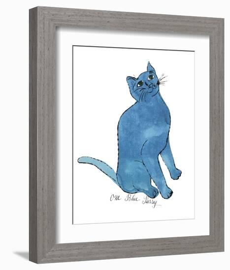 Cat From "25 Cats Named Sam and One Blue Pussy", c. 1954 (One Blue Pussy)-Andy Warhol-Framed Art Print