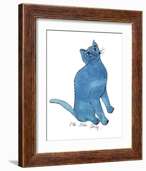 Cat From "25 Cats Named Sam and One Blue Pussy", c. 1954 (One Blue Pussy)-Andy Warhol-Framed Art Print