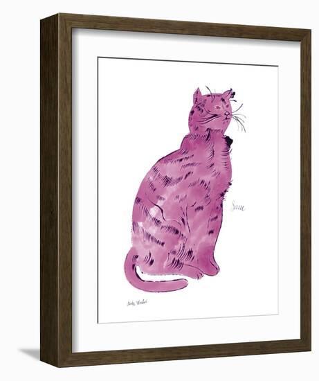 Cat From "25 Cats Named Sam and One Blue Pussy", c.1954 (Pink Sam)-Andy Warhol-Framed Art Print