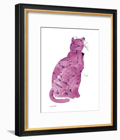 Cat From "25 Cats Named Sam and One Blue Pussy", c.1954 (Pink Sam)-Andy Warhol-Framed Art Print