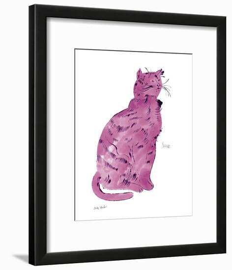 Cat From "25 Cats Named Sam and One Blue Pussy", c.1954 (Pink Sam)-Andy Warhol-Framed Art Print