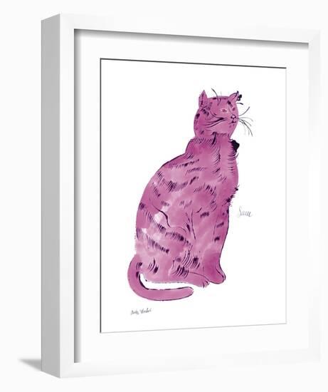 Cat From "25 Cats Named Sam and One Blue Pussy", c.1954 (Pink Sam)-Andy Warhol-Framed Art Print