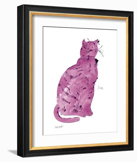 Cat From "25 Cats Named Sam and One Blue Pussy", c.1954 (Pink Sam)-Andy Warhol-Framed Art Print