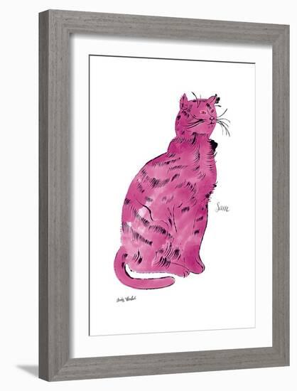 Cat From "25 Cats Named Sam and One Blue Pussy", c.1954 (Pink Sam)-Andy Warhol-Framed Art Print