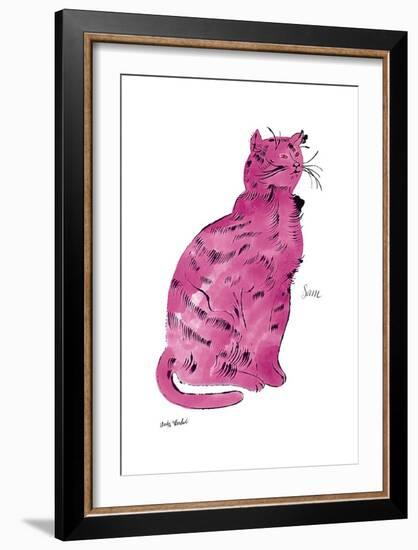 Cat From "25 Cats Named Sam and One Blue Pussy", c.1954 (Pink Sam)-Andy Warhol-Framed Art Print