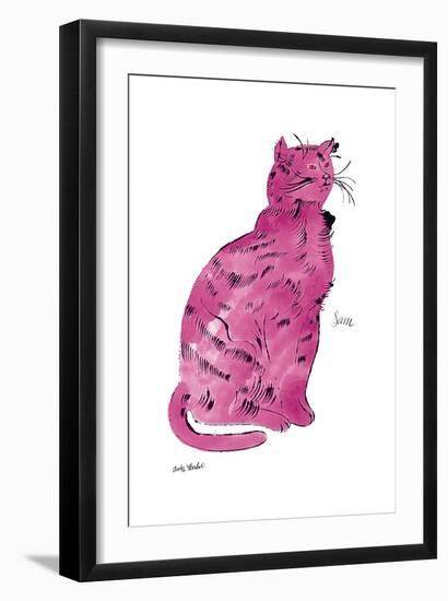 Cat From "25 Cats Named Sam and One Blue Pussy", c.1954 (Pink Sam)-Andy Warhol-Framed Art Print