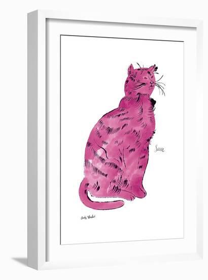 Cat From "25 Cats Named Sam and One Blue Pussy", c.1954 (Pink Sam)-Andy Warhol-Framed Art Print