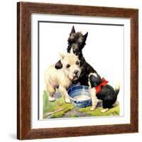 "Cat Guards Bowl of Milk,"February 27, 1926-Robert L. Dickey-Framed Giclee Print