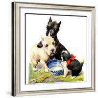 "Cat Guards Bowl of Milk,"February 27, 1926-Robert L. Dickey-Framed Giclee Print